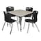 Regency Tables > Height Adjustable > Square Table & Chair Sets, 30 W, 30 L, 23-39 H, Maple TB3636PLAPBK40BK - alternate 1
